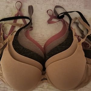Victoria's Secret Padded Perfect Coverage Bra 36C Beige Black Pink Purple